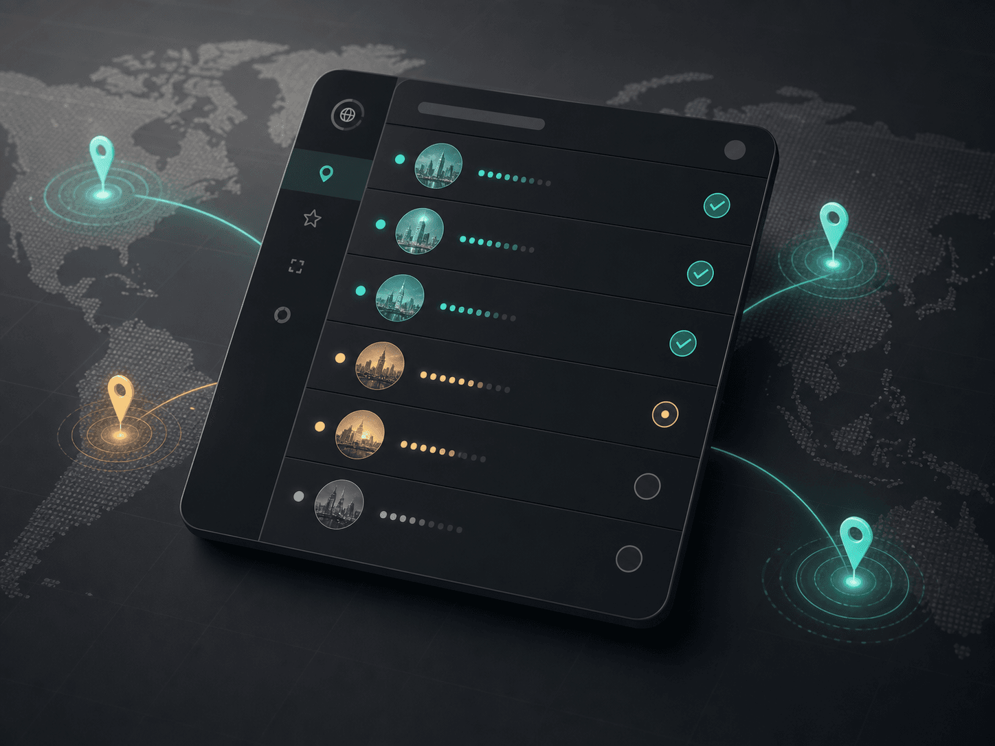 Location selection dashboard showing available Zaylo VPN locations